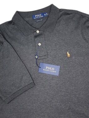 Soft Pima Touch Heather Gray Polo Size XL Golf Career Preppy Gray New